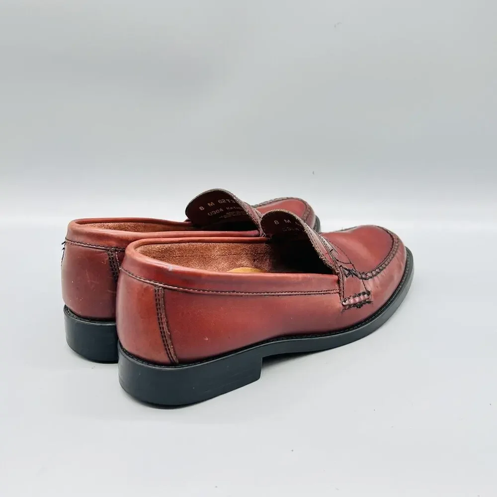 Bass Shoes Women 8 Brown Leather Weejuns Katherine II Penny Loafer Flats Slip On